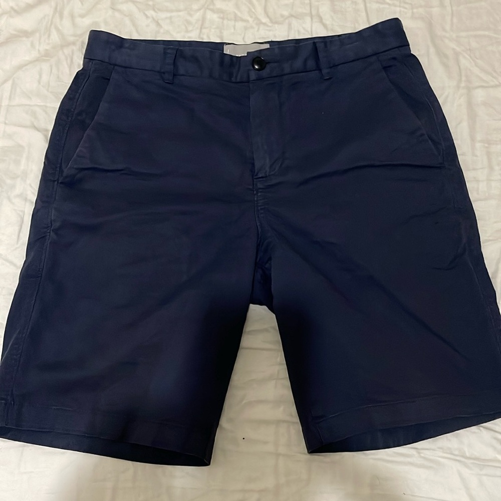 Everlane Chino Shorts Mens Size 31 Navy Blue Stretch Sustainable Cotton